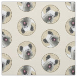 Skye Terrier Painting Silver Grey Original Dog Art Fabric