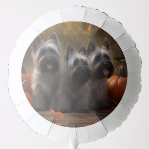 Skye Terrier Puppy Autumn Delight Pumpkin Balloon