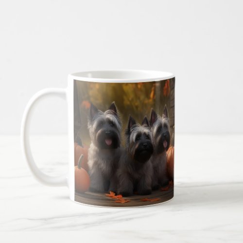 Skye Terrier Puppy Autumn Delight Pumpkin  Coffee Mug
