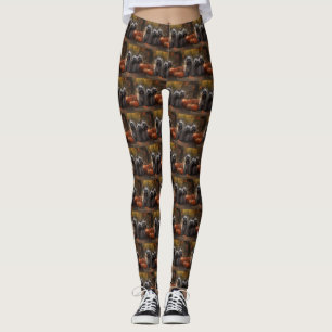 Skye Terrier Puppy Autumn Delight Pumpkin Leggings