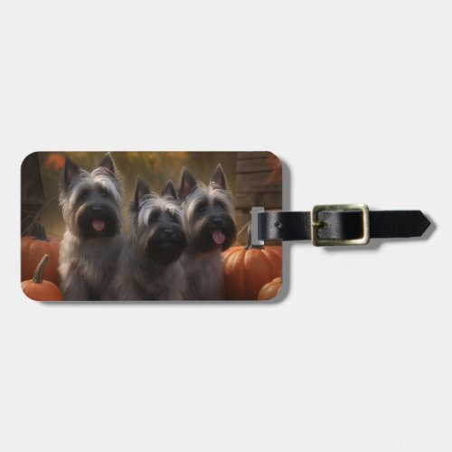 Skye Terrier Puppy Autumn Delight Pumpkin  Luggage Tag