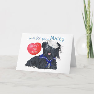 Skye Terrier Sailor Valentine Holiday Card