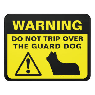 Skye Terrier Silhouette Funny Guard Dog Warning Door Sign