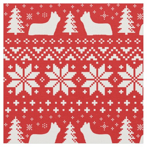 Skye Terrier Silhouettes Christmas Holiday Xmas Fabric
