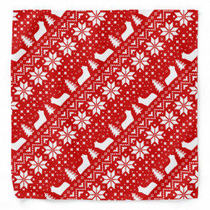 Skye Terrier Silhouettes Christmas Pattern Red Bandana