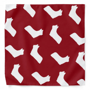 Skye Terrier Silhouettes Pattern Red Bandana