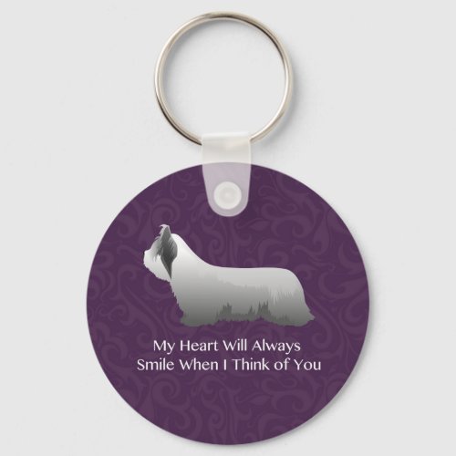 Skye Terrier Thinking of You Design Keychain