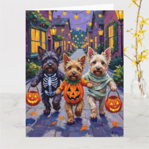 Skye Terrier Trick-or-Treating Halloween Costumes Card
