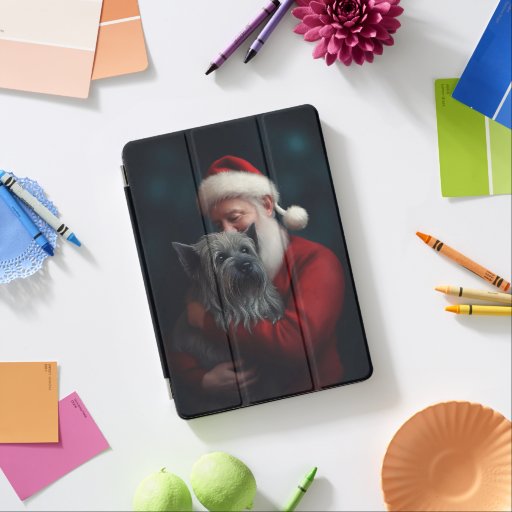 Skye Terrier With Santa Claus Festive Christmas iPad Air Cover