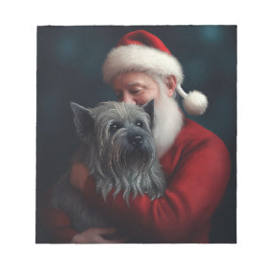 Skye Terrier With Santa Claus Festive Christmas Notepad