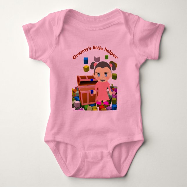 Skye's Unlimited "Granny's little helper girl" Baby Bodysuit (Front)