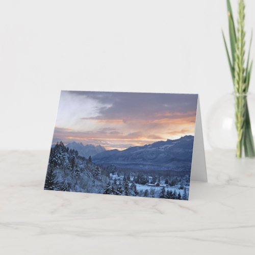 Skykomish Valley in Snow Holiday Card