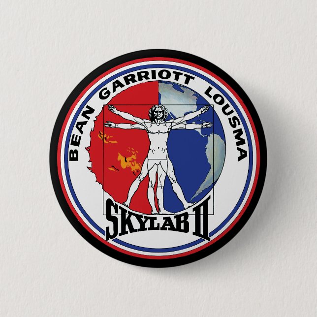 Skylab 2 Vitruvian Man Mission Patch Logo Button (Front)