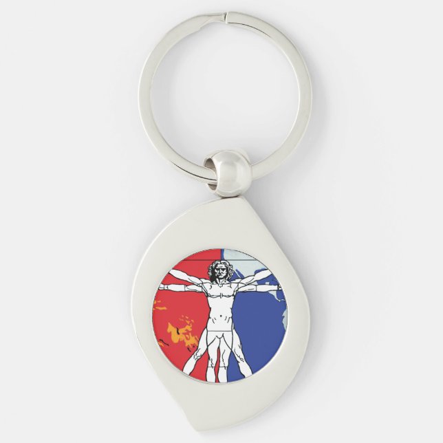 Skylab 2 Vitruvian Man Mission Patch Logo Keychain (Front)