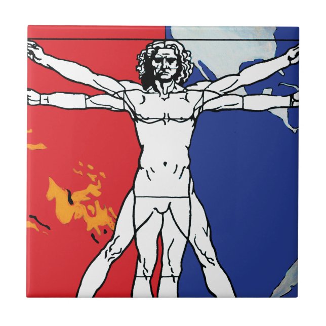 Skylab 2 Vitruvian Man Mission Patch Logo Tile (Front)