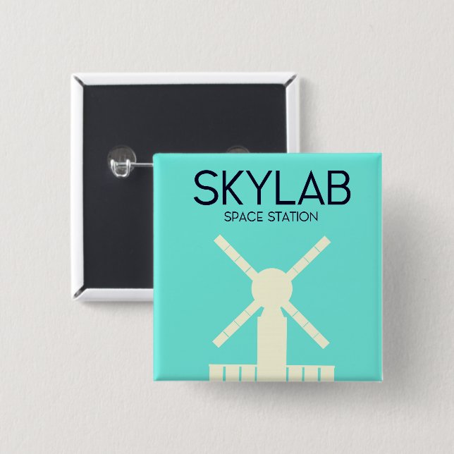 Skylab Space Station Space Art Button (Front & Back)