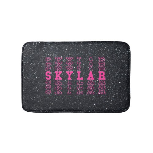 Skylar Cute Pink Personalized Girl Name Bath Mat