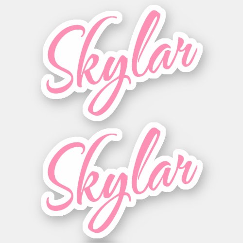 Skylar Decorative Name in Pink x2 Sticker