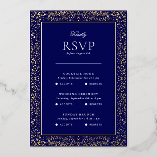 SKYLAR _ Gold Foil and Navy Multi_Event RSVP Card