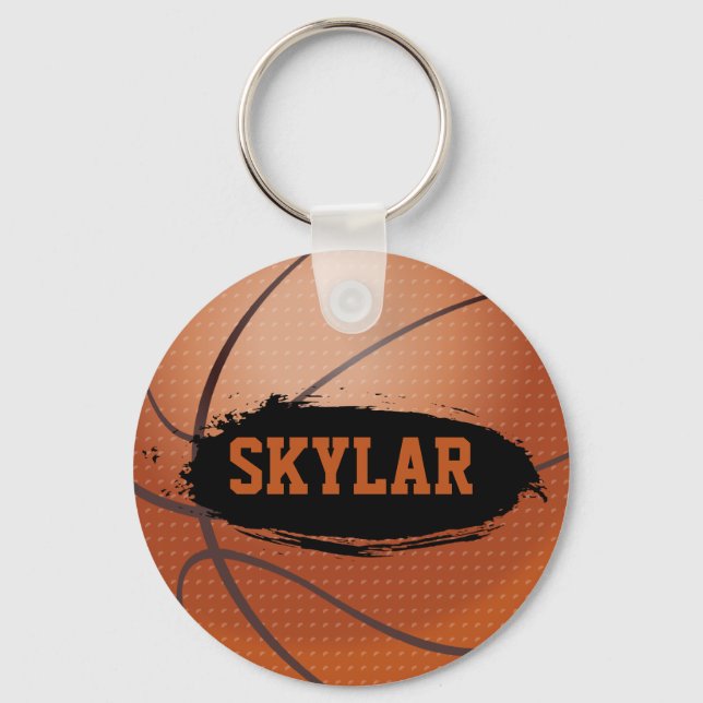 Skylar Grunge Basketball Keychain (Front)