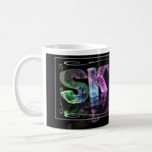 Skylar  _ The Name Skylar in 3D Lights Photograph Coffee Mug