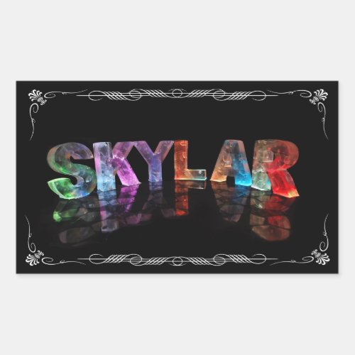 Skylar  _ The Name Skylar in 3D Lights Photograph Rectangular Sticker