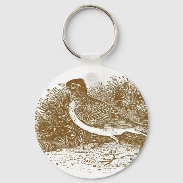Skylark Woodcut Keychain (Front)