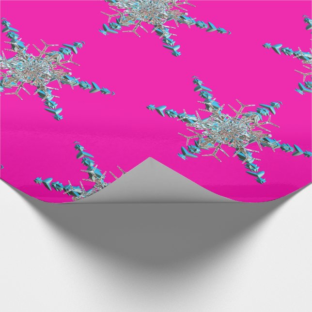 Skyler Magical Snowflake Unique Christmas Wrapping Paper (Corner)
