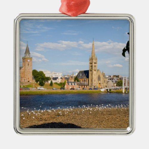 Skyline and river of quaint town of Inverness Metal Ornament