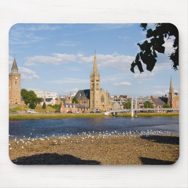 Skyline and river of quaint town of Inverness Mouse Pad (Front)