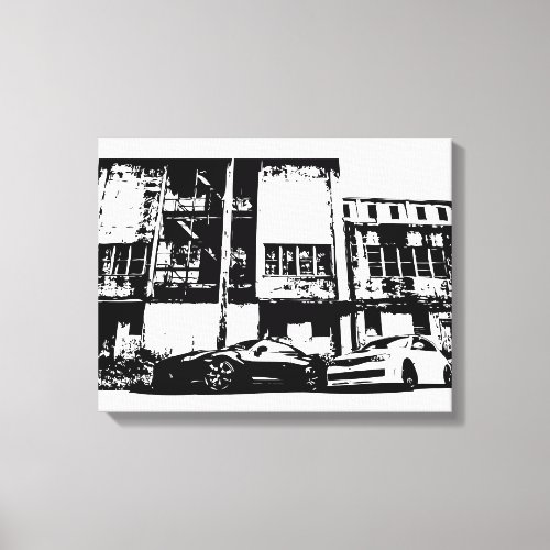 Skyline and STI black and white Canvas print