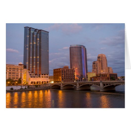 Skyline At Dusk, On The Grand River 2 Cards (Front Horizontal)