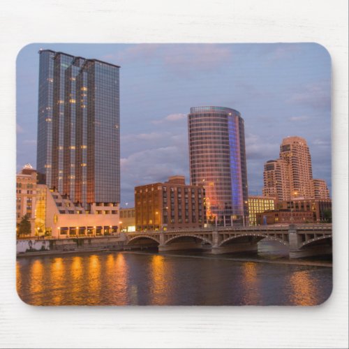 Skyline At Dusk On The Grand River 2 Mouse Pad