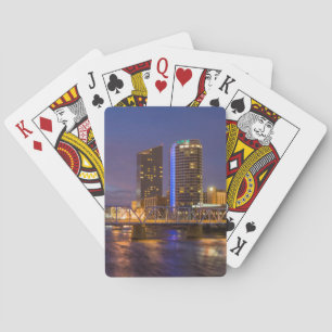 Skyline At Dusk, On The Grand River Poker Cards