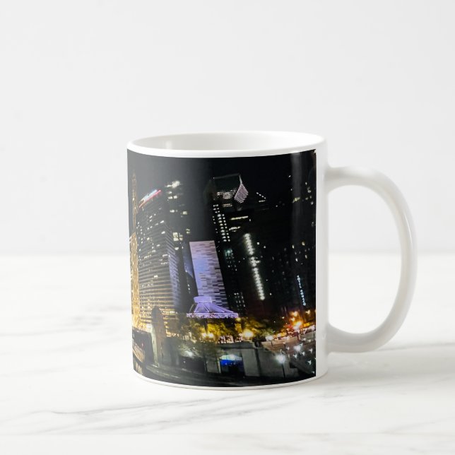 Skyline at night, Chicago, Illinois Coffee Mug (Right)