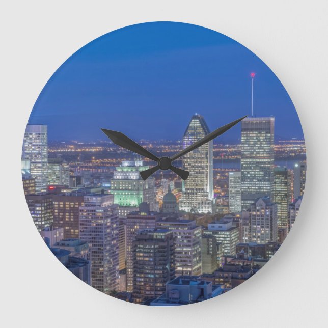 Skyline at twilight 2 large clock (Front)