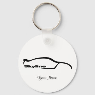 Skyline Black Silhouette Logo Keychain