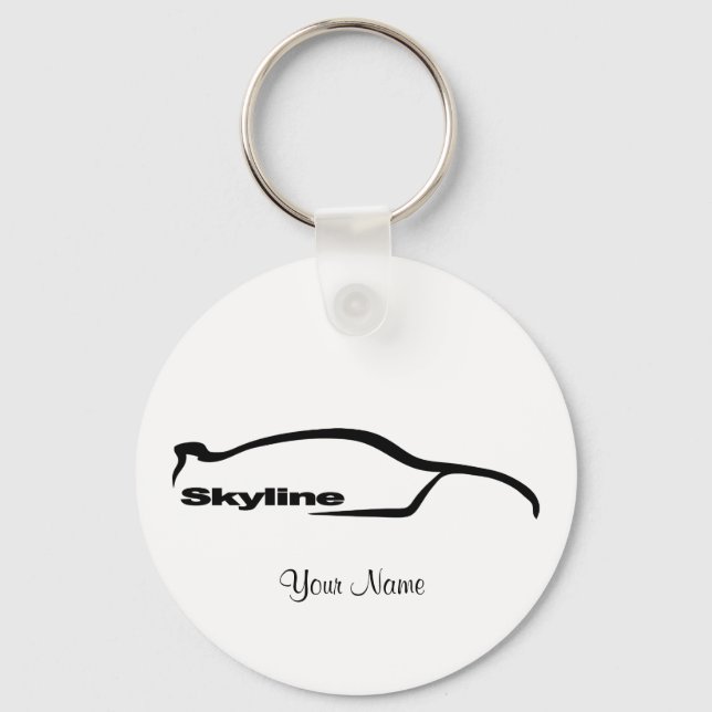 Skyline Black Silhouette Logo Keychain (Front)
