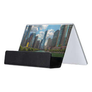 Skyline Chicago Desk Business Card Holder