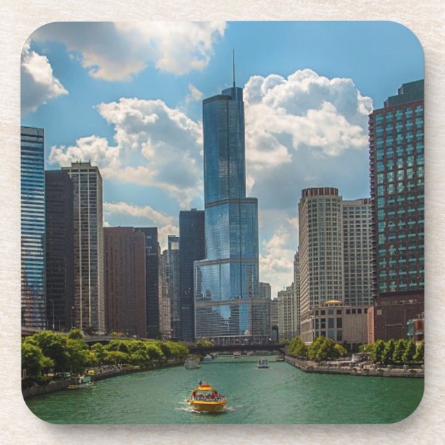 Skyline Chicago Drink Coaster (Front)