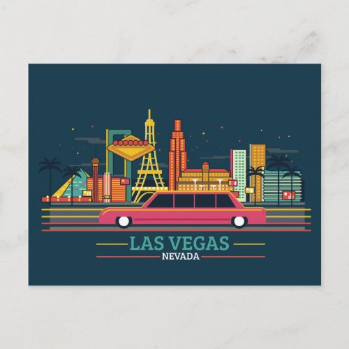 Skyline City Landscape  Las Vegas Nevada Postcard