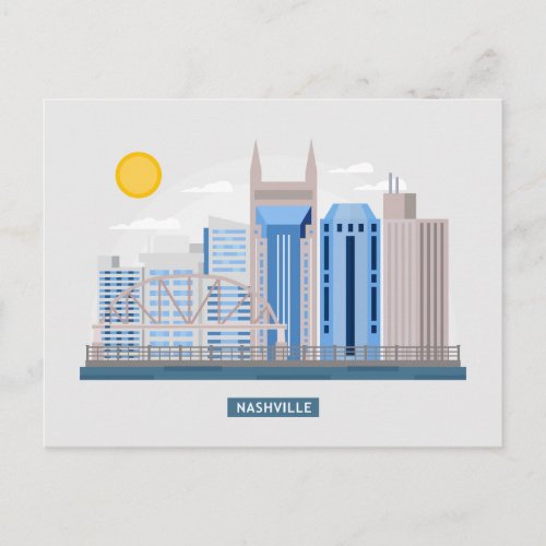 Skyline City Landscape  Nashville Tennessee Postcard