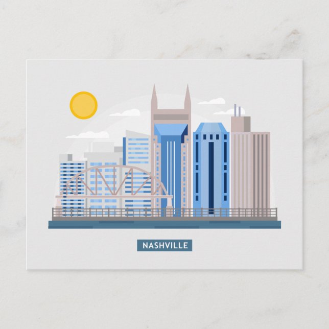 Skyline City Landscape | Nashville, Tennessee Postcard (Front)