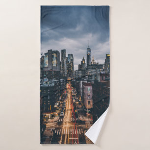 SKYLINE CITY SCENERY VIEW FROM THE MANHATTAN BRIDG BATH TOWEL