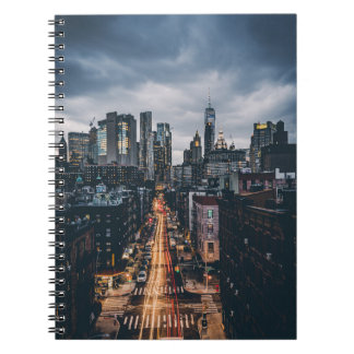 SKYLINE CITY SCENERY VIEW FROM THE MANHATTAN BRIDG NOTEBOOK