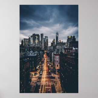 SKYLINE CITY SCENERY VIEW FROM THE MANHATTAN BRIDG POSTER
