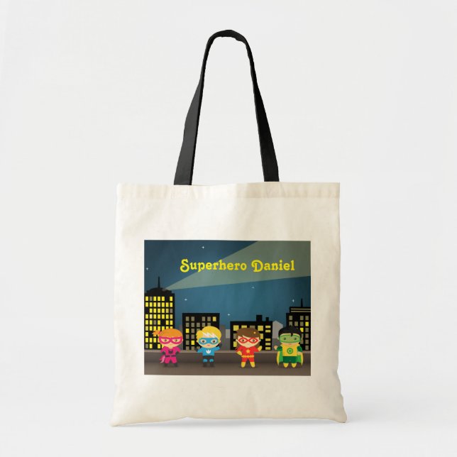 Skyline Cute Superhero For Kids Tote Bag (Front)