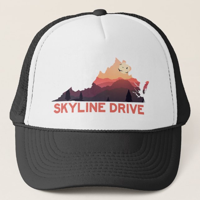 Skyline Drive Shenandoah National Park Virginia Ma Trucker Hat (Front)