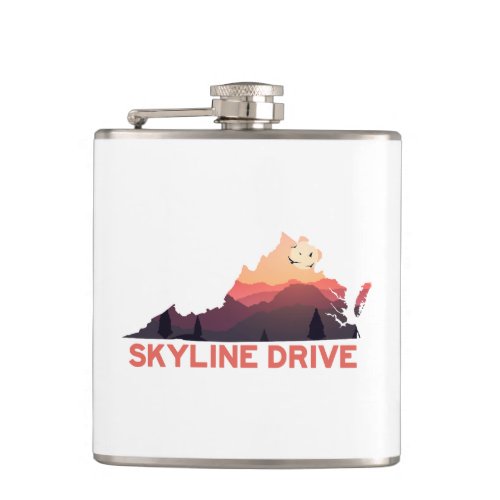 Skyline Drive Shenandoah Virginia Map Flask