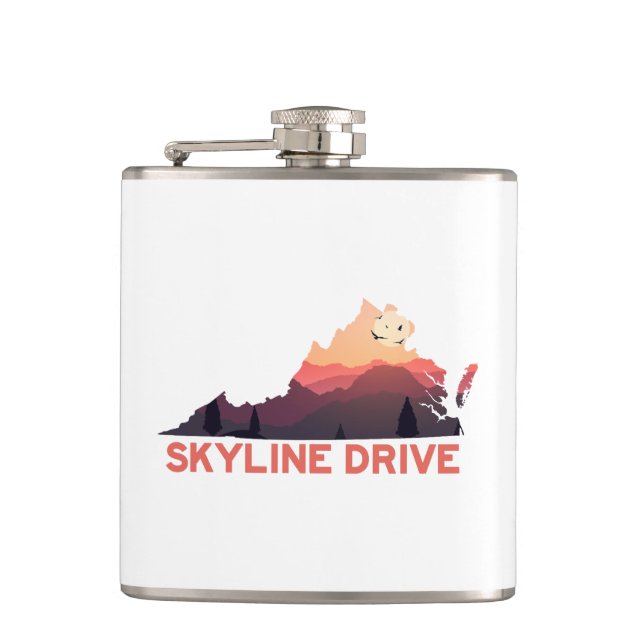 Skyline Drive Shenandoah Virginia Map Flask (Front)